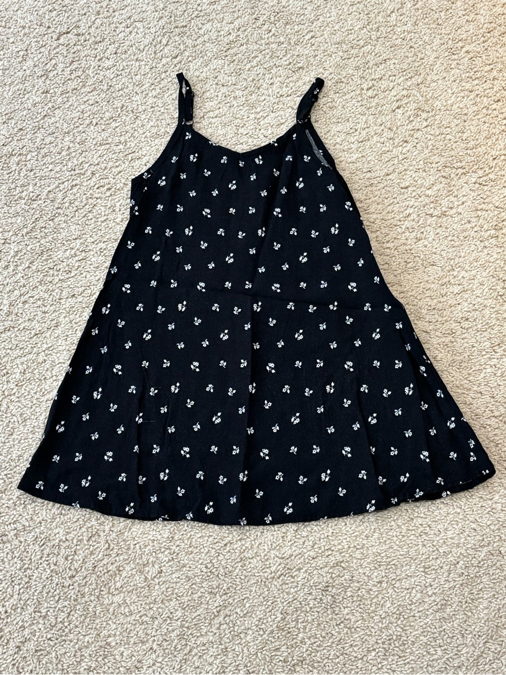 Art Class - Black floral print spaghetti strap dress
